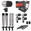 Drum Microphone Kit 9Pc All Metal Drummer Mics Tom/Snare & Cymbals Wired Instrument Drums Set