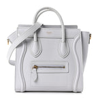 Drummed Calfskin Nano Luggage Pearl Blue