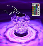 Crystal Night Light Bluetooth Speaker 3D Glass Bedside Table Lamp Color LED Night Lamp Touch Control Rechargeable Portable