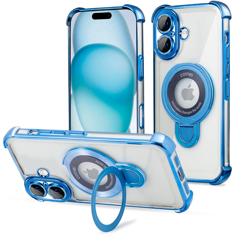 Entronix [Magnetic] Case Compatible with iPhone 17 - [Clear Back] Luxury Glossy Gripstand