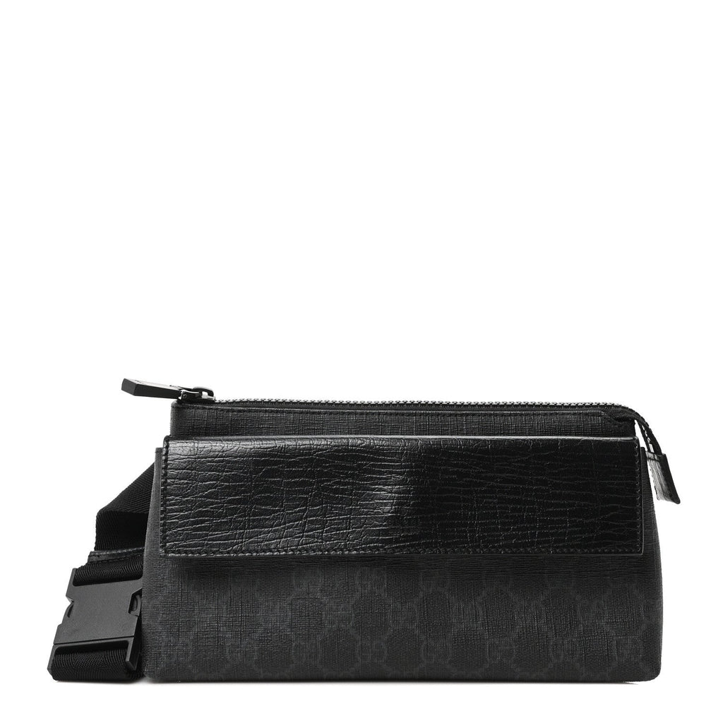 GG Plus Monogram Waist Belt Bag Black