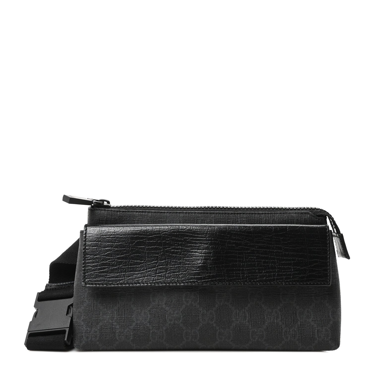 GG Plus Monogram Waist Belt Bag Black