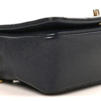 Caviar Quilted Small Fashion Therapy Flap Bag Navy Blue