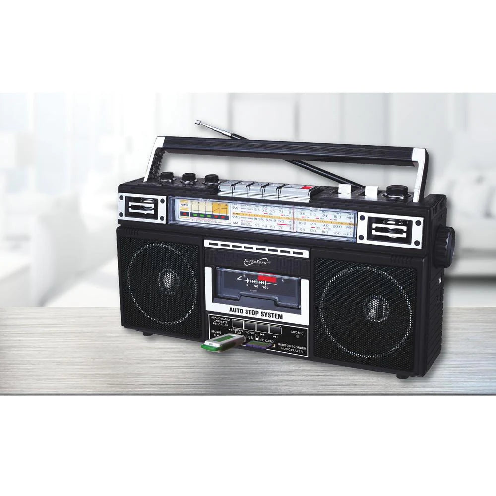 4 Band Bluetooth Radio & Cassette Player + Cassette to Mp3 Converter
