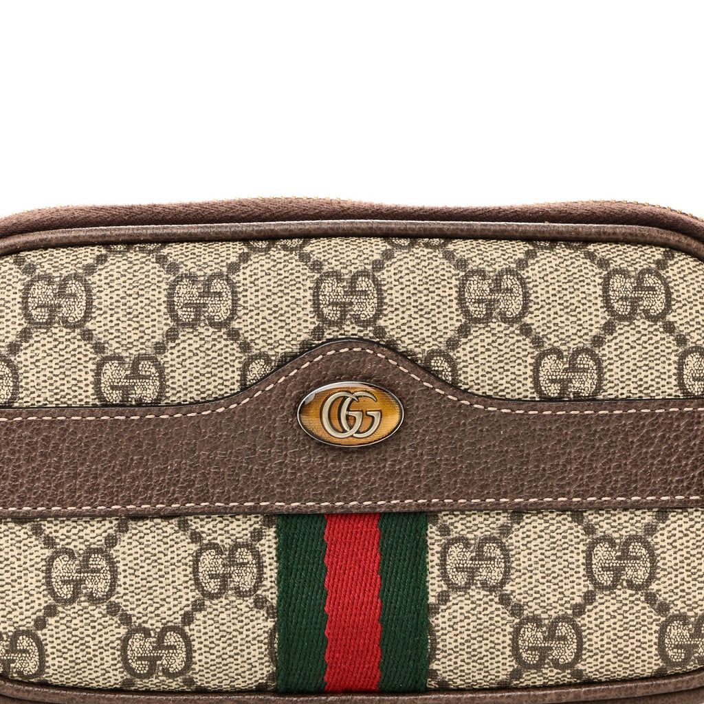 GG Supreme Monogram Ophidia Belted iPhone Case 85 34 Dark Brown