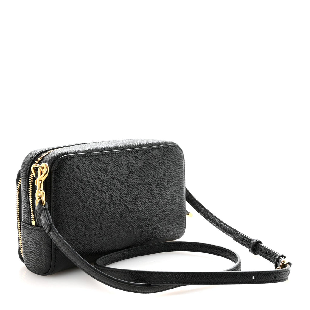 Grained Calfskin Caro Double Pouch Black