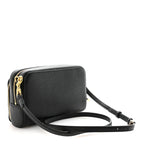 Grained Calfskin Caro Double Pouch Black