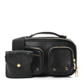 Calfskin Monogram Embossed Utility Crossbody Black