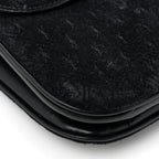 Suede All-Over Monogram Small Le Monogramme Satchel Black
