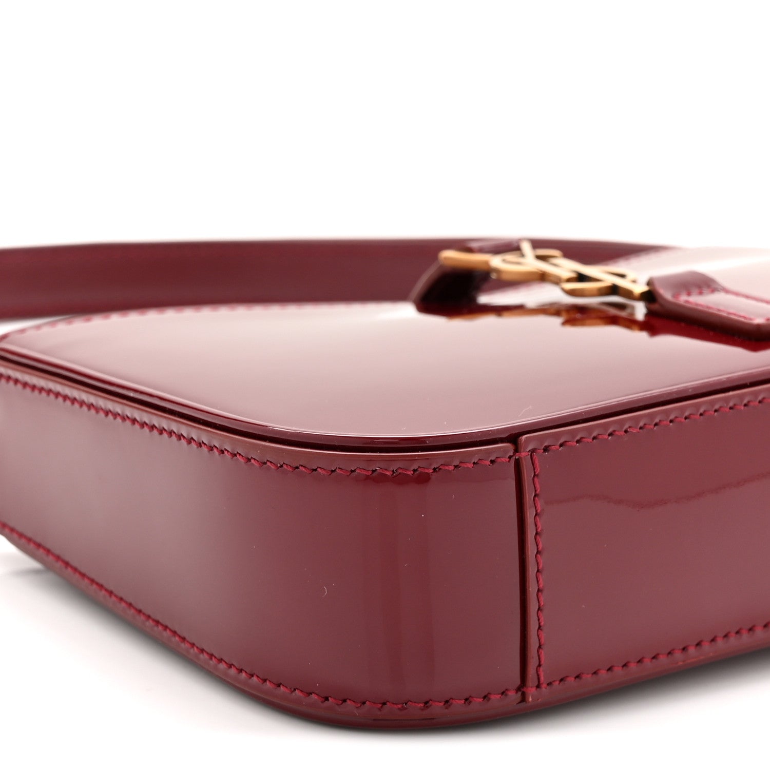 Patent Calfskin Le 5 A 7 Mini Hobo Red Grenat