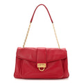Calfskin Gancini Chain Shoulder Bag Red