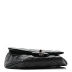 Calfskin Quilted CC Uniform Flap Belt Bag Black