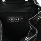 Lambskin Quilted Metallic Bubble Backpack Black