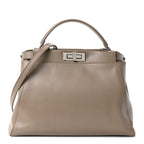 Vitello Morgan Shiny Nappa Medium Peekaboo Iconic Satchel Tortora