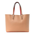 Calfskin Spikes East West Cabata Tote Nude