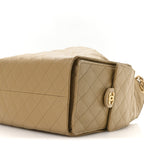 Caviar Quilted Medium Chanel 25 Handbag Dark Beige