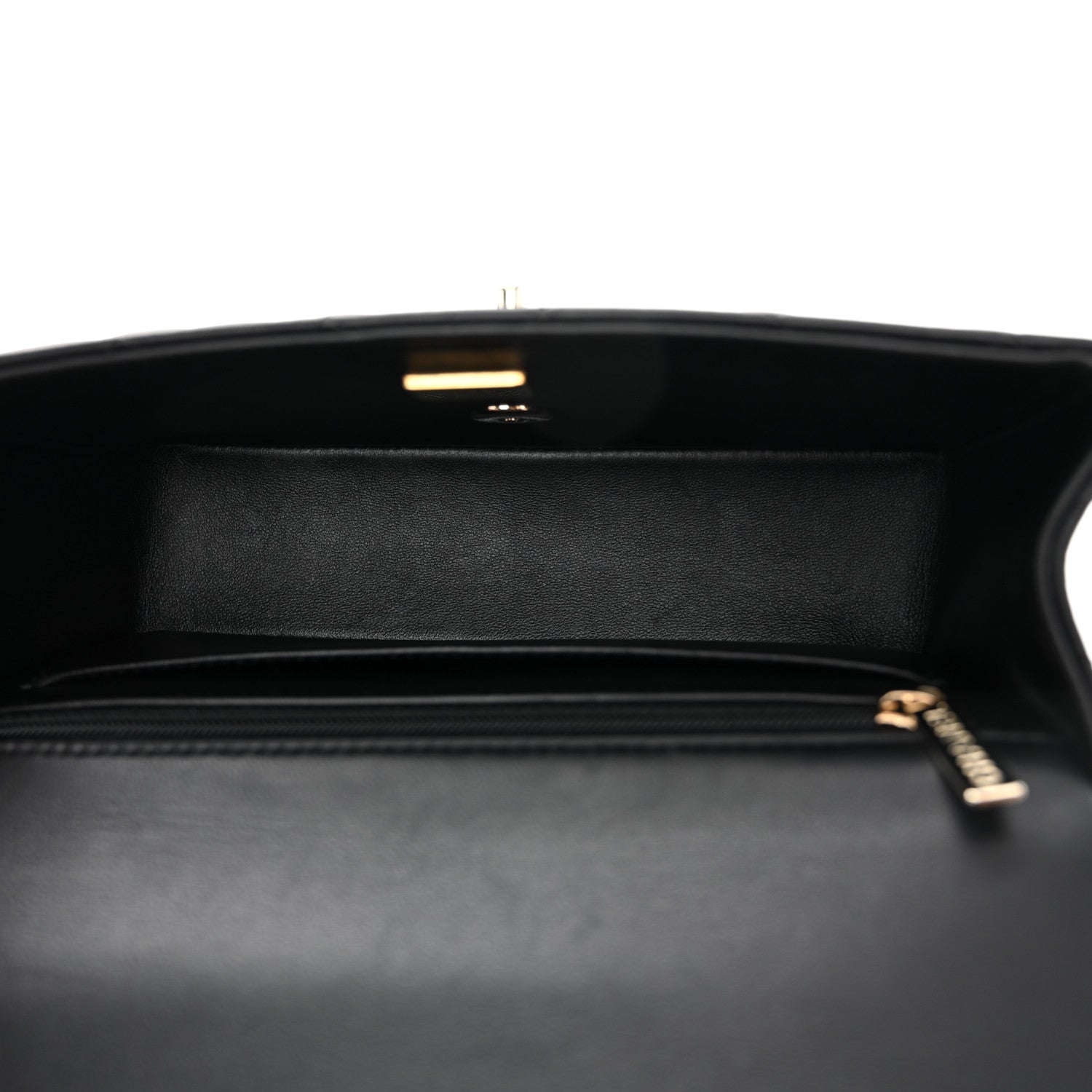 Lambskin Quilted Mini Top Handle Rectangular Flap Black