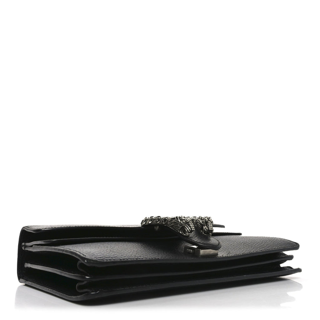 Pebbled Calfskin Small Dionysus Shoulder Bag Black