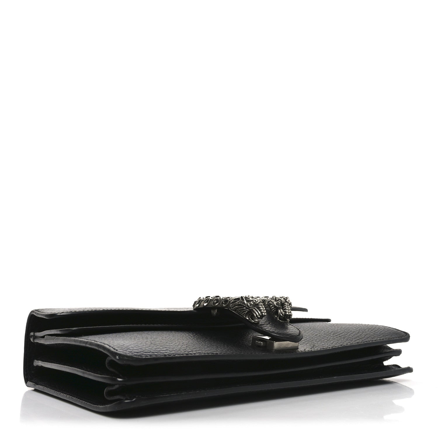 Pebbled Calfskin Small Dionysus Shoulder Bag Black