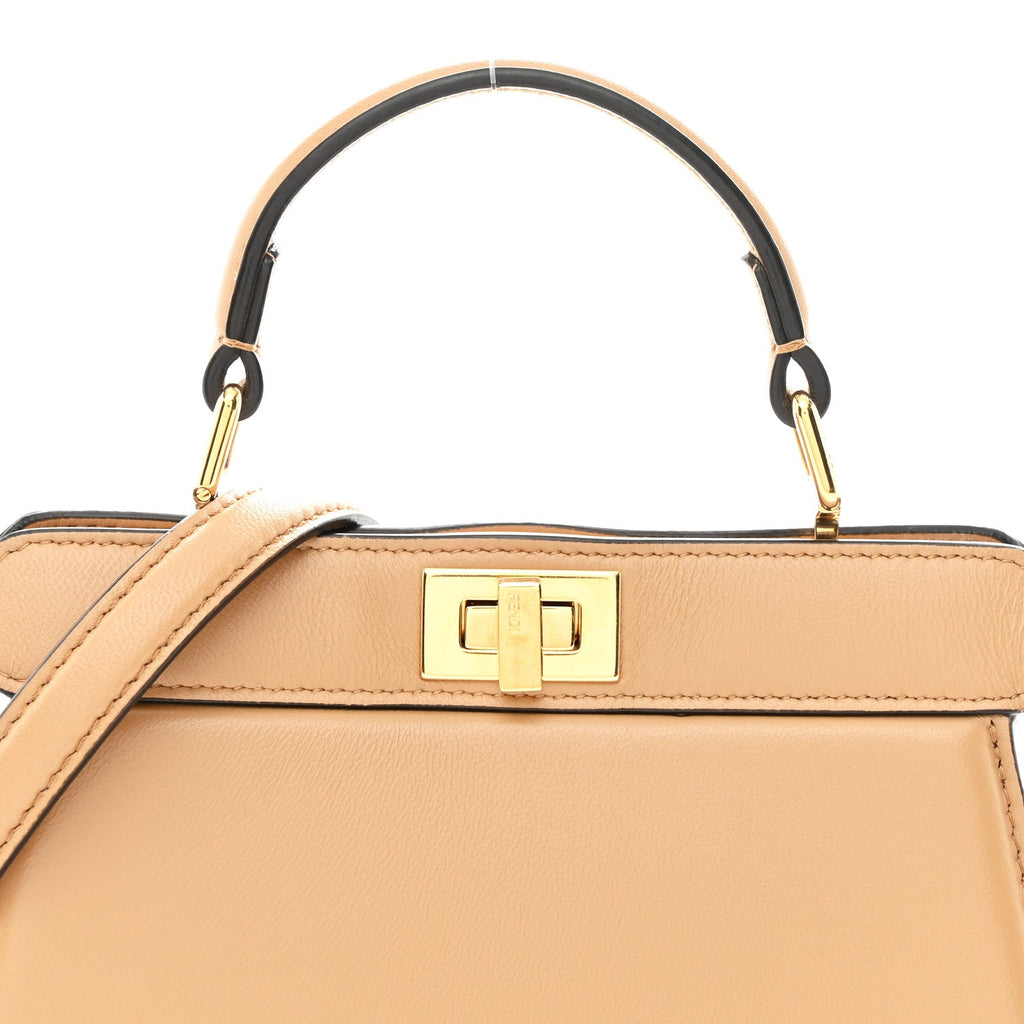 Shiny Nappa Petite Peekaboo I SEE U Satchel Miele Scuro