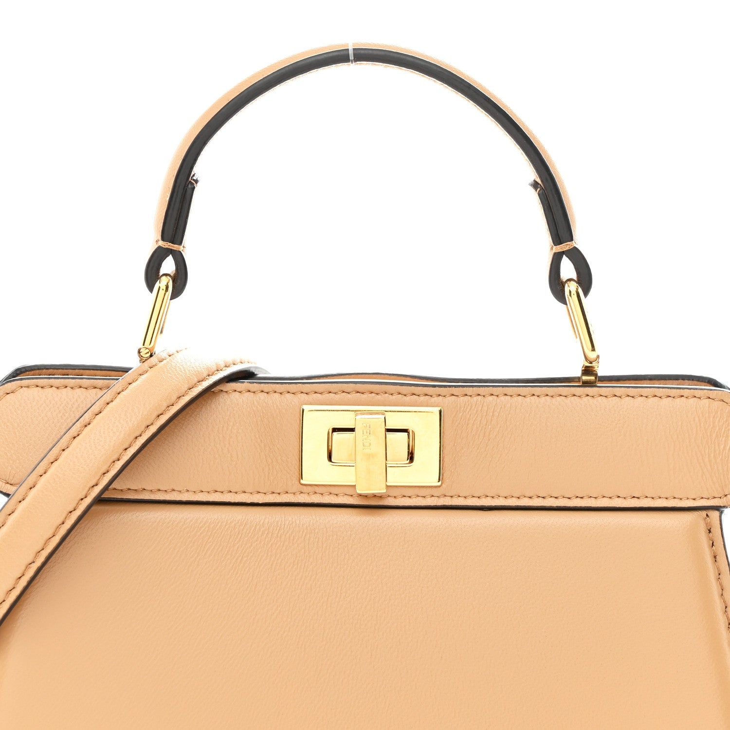 Shiny Nappa Petite Peekaboo I SEE U Satchel Miele Scuro