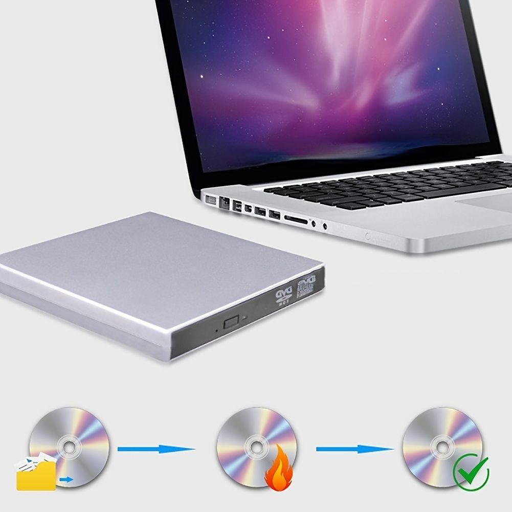 Portable USB 3.0 Slim External Optical DVD RW CD Writer Drive Burner Card Reader Player Optical Drives For Laptop PC Windows