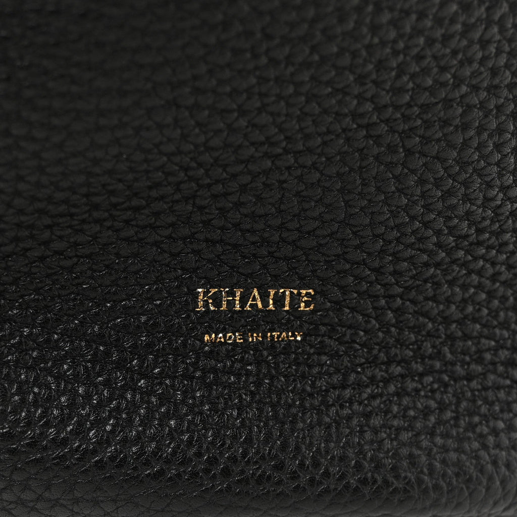 Pebbled Sport Calfskin Medium Lotus Tote Black