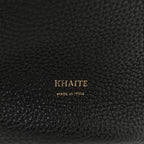 Pebbled Sport Calfskin Medium Lotus Tote Black