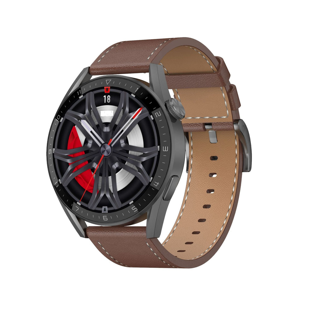 gt3 smart watch 1.36 large screen AI voice nfc access control Alipay collection and payment live broadcast supply -Silver brown belt+tape