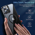 Entronix [Magnetic] Case Compatible with iPhone 15 Pro - [Clear Back] Soft Matte Frame