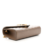 Grain De Poudre Textured Mixed Matelasse Triquilt Small Monogram Satchel Dark Beige