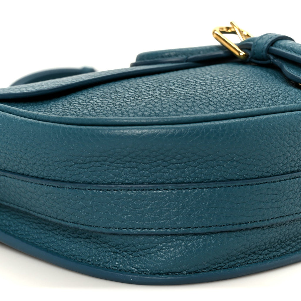 Grained Calfskin Medium Bobby Flap Steel Blue