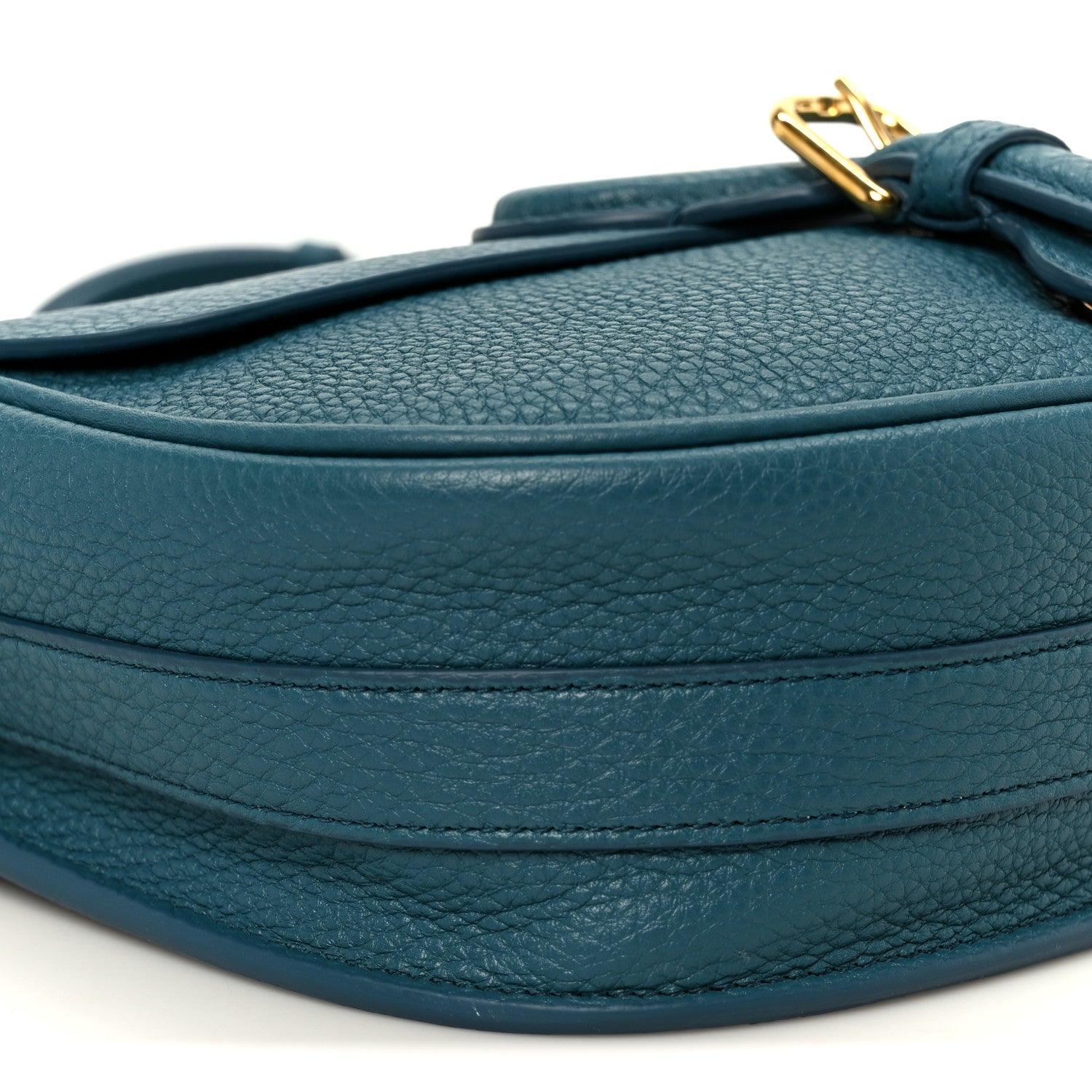 Grained Calfskin Medium Bobby Flap Steel Blue