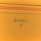 Caviar Quilted Wallet on Chain WOC Yellow