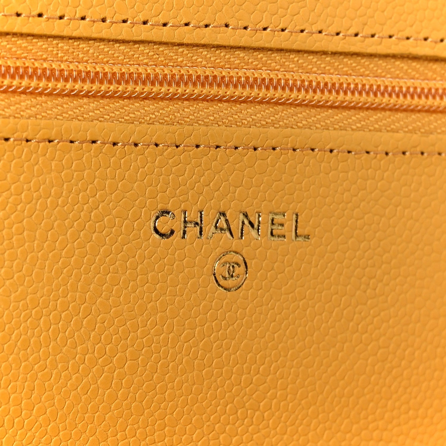 Caviar Quilted Wallet on Chain WOC Yellow