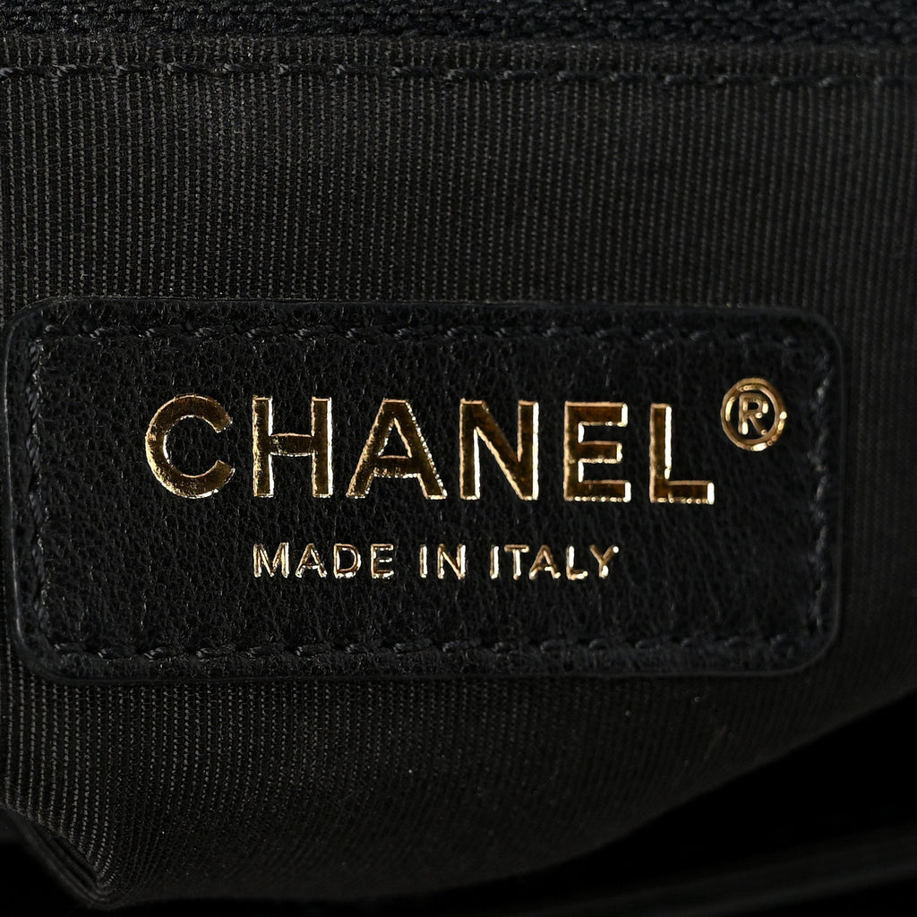 Calfskin Quilted Small Gold Top Handle Flap Black