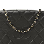 Lambskin Quilted Large Diamond CC Flap Black