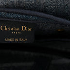 Oblique Embroidered Saddle Bag Denim Blue
