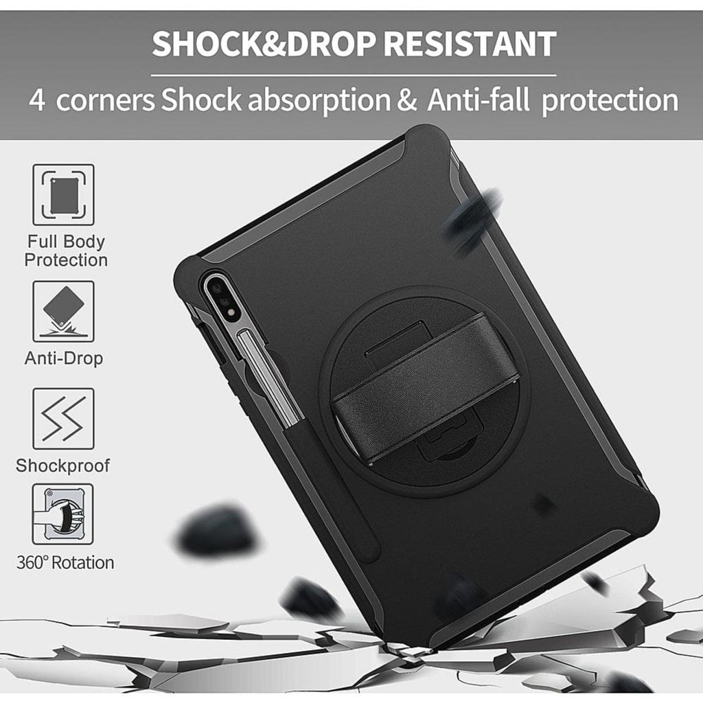 SAHARA - PROTECTION Hand Strap Series Case for Samsung Galaxy Tab S8 - Black