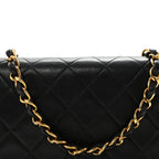 Lambskin Quilted Small Single Flap Bag Black