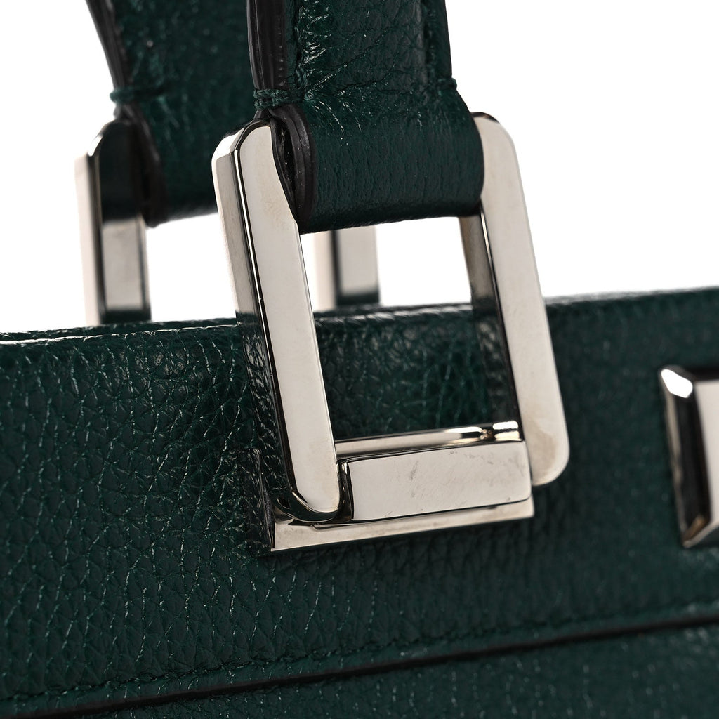 Grainy Calfskin Medium Zumi Top Handle Bag Vintage Green