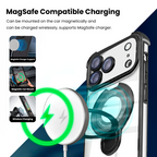 Entronix [Magnetic] Case Compatible with iPhone 17 Pro - [Clear Back] Luxury Glossy Gripstand