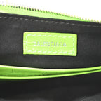 Extra Supple Calfskin Crocodile Embossed Le Cagole Mini Purse With Chain Acid Green