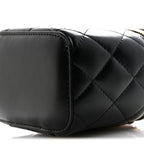 Calfskin Quilted Mini Perfect Fit Vanity Case With Chain Black