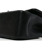Lambskin Quilted Jumbo Double Flap Black