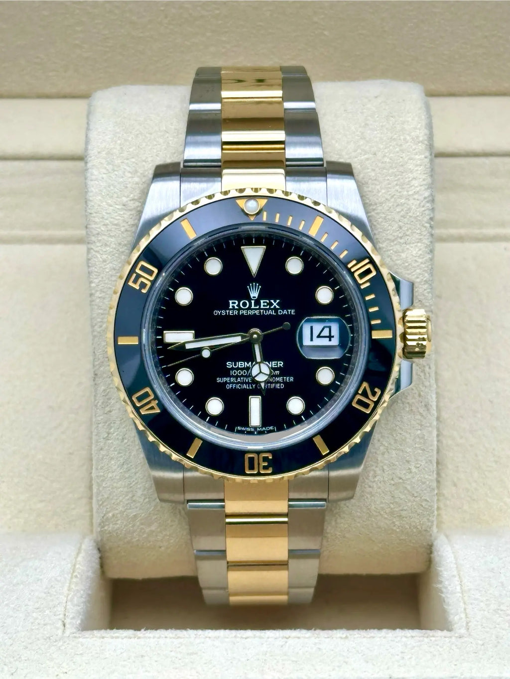 Rolex Steel and Gold Rolesor Submariner Date  - Black Dial - 116613LN