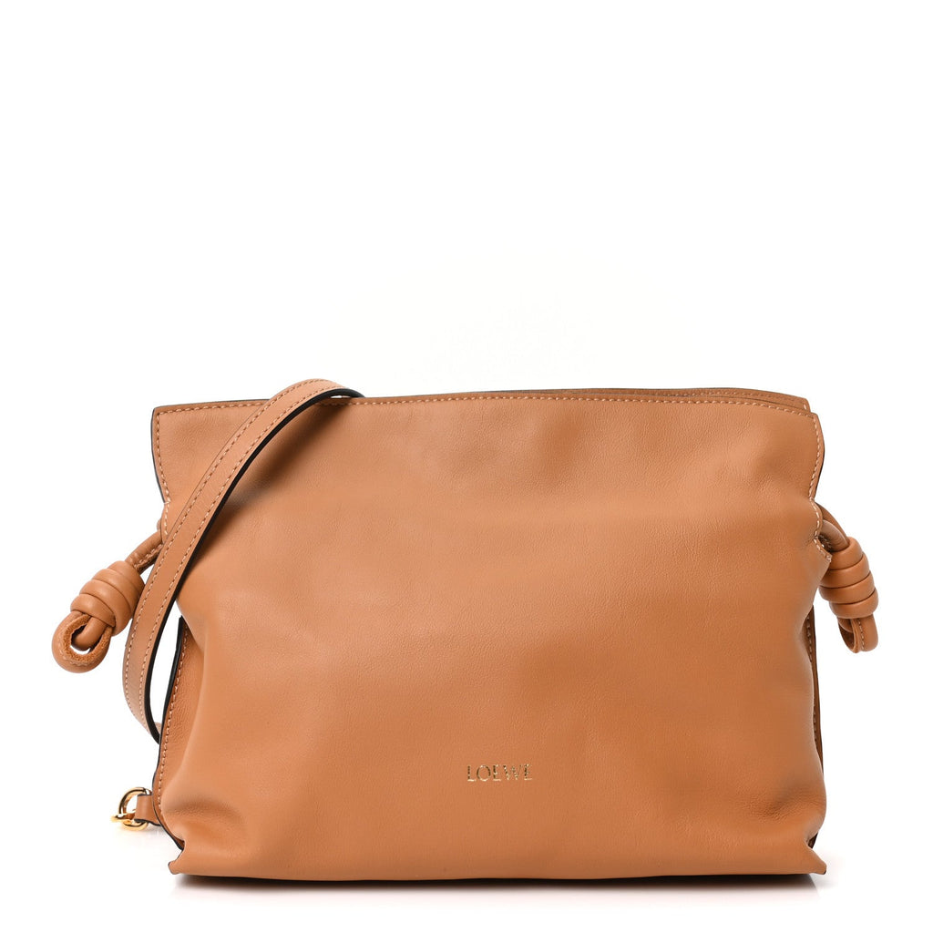 Calfskin Mini Flamenco Knot Clutch Warm Desert