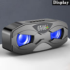 Robot Design Bluetooth Speaker LED Rhythm Flash Wireless Loudspeaker FM Radio Alarm Clock TF Card Support Subwoofer