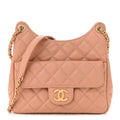 Caviar Quilted Wavy CC Hobo Beige