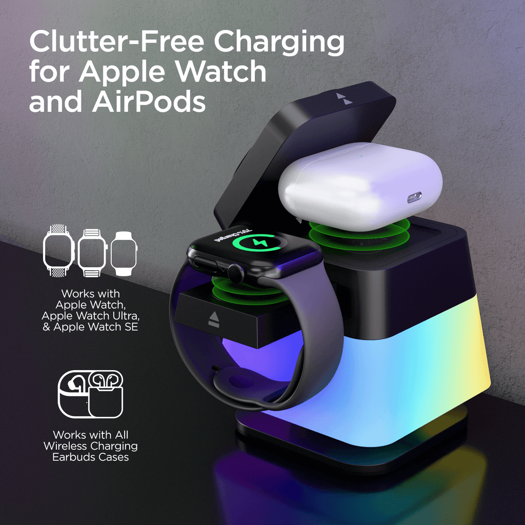 PowerFold Cube RGB 3-in-1 Wireless Charging Stand
